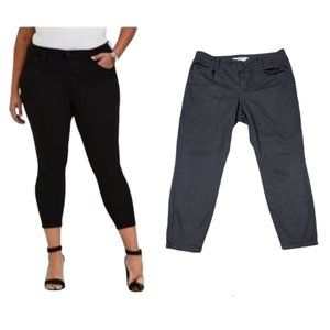 Torrid Black Denim Skinny Ankle Cropped Jeans Short Size 16